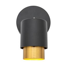 Rackhams Modern Matte Black Spot Wall Light Fitting with Inner Gold Metal - thumbnail 3