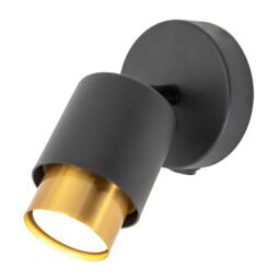 Rackhams Modern Matte Black Spot Wall Light Fitting with Inner Gold Metal - thumbnail 5