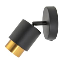 Rackhams Modern Matte Black Spot Wall Light Fitting with Inner Gold Metal - thumbnail 4