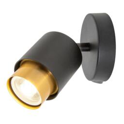 Rackhams Modern Matte Black Spot Wall Light Fitting with Inner Gold Metal - thumbnail 1