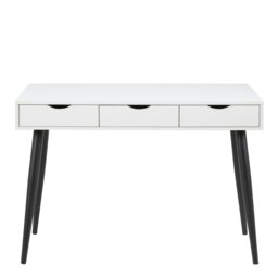 Rackhams Neptun 3 Drawer Office Desk in White with Black Legs - 1 - White and Black - 50 - thumbnail 2