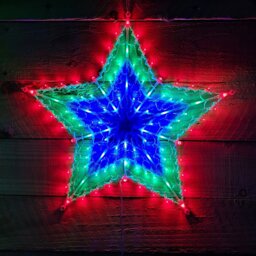 Rackhams 50cm Multi Colour LED Window Star Light Up Indoor/Outdoor Christmas Decorations - thumbnail 2