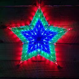 Rackhams 50cm Multi Colour LED Window Star Light Up Indoor/Outdoor Christmas Decorations