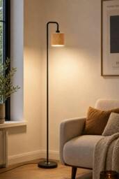 Rackhams Modern Cylindrical Rope Floor Lamp - Multi - One Size - thumbnail 1
