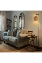 Rackhams Modern Cylindrical Rope Floor Lamp - Multi - One Size - thumbnail 5