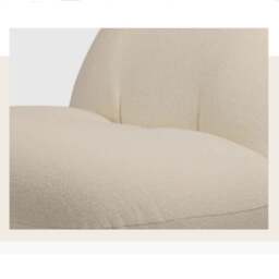 Rackhams Gubi Pacha Swivel Accent Chair, Boucle With Gold Base - White - Boucle - thumbnail 4