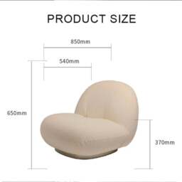 Rackhams Gubi Pacha Swivel Accent Chair, Boucle With Gold Base - White - Boucle - thumbnail 5
