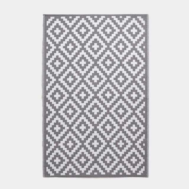 Rackhams Outdoor Rug Luxury Waterproof Reversible Recycled, For Garden, Zoe Geometric - 150 x 240 cm