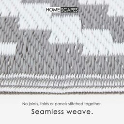 Rackhams Outdoor Rug Luxury Waterproof Reversible Recycled, For Garden, Zoe Geometric - 150 x 240 cm - thumbnail 4
