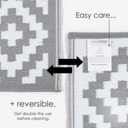 Rackhams Outdoor Rug Luxury Waterproof Reversible Recycled, For Garden, Zoe Geometric - 150 x 240 cm - thumbnail 6