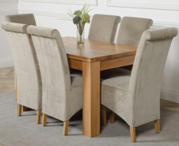 Rackhams Dakota Small Oak Dining Table with Montana Fabric Chairs - 4 chairs - Grey - thumbnail 6