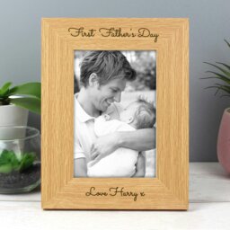 Rackhams Personalised Free Text 6x4 Portrait Wooden Photo Frame