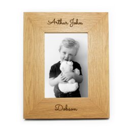 Rackhams Personalised Free Text 6x4 Portrait Wooden Photo Frame - thumbnail 4