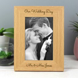 Rackhams Personalised Free Text 6x4 Portrait Wooden Photo Frame - thumbnail 2
