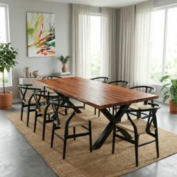 Rackhams Live Edge Table - 240cm - Standard - 100cm - Walnut - thumbnail 3