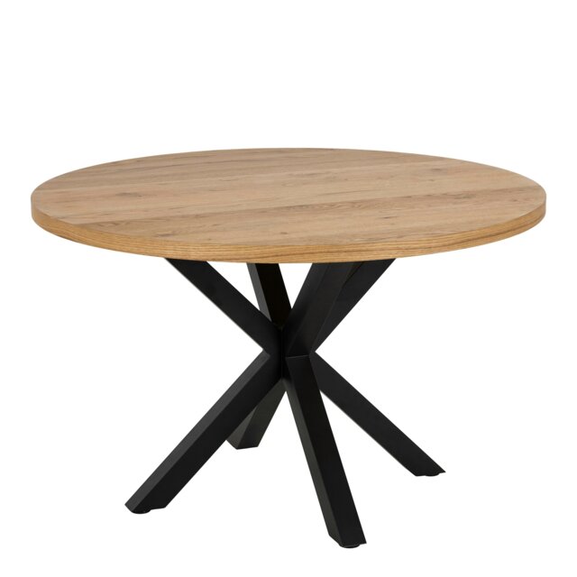 Rackhams Heaven Dining Table in Oak with Black Legs - Black - No - Brown - image 1