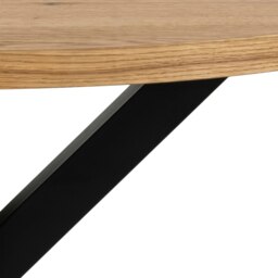 Rackhams Heaven Dining Table in Oak with Black Legs - Black - No - Brown - thumbnail 5