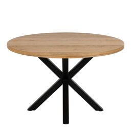 Rackhams Heaven Dining Table in Oak with Black Legs - Black - No - Brown - thumbnail 2