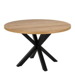 Rackhams Heaven Dining Table in Oak with Black Legs - Black - No - Brown