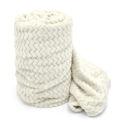 Rackhams Moda Ribbed Chevron Super Soft Blanket - 150cm x 200cm - Cream