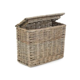 Rackhams Rectangular Toilet Tidy Lidded Wicker Basket - thumbnail 2