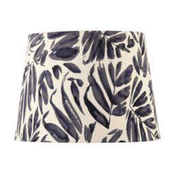 Rackhams Midnight Blue Palm Leaf Themed 25cm Drum Lampshade with Fabric Lining - thumbnail 3