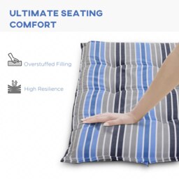 Rackhams 2 Pieces Replacement Cushions for Garden Bench, with Strips, Blue - Green - thumbnail 5