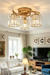 Rackhams 3-Light Ceiling Light with Glass Shade - Black - thumbnail 2