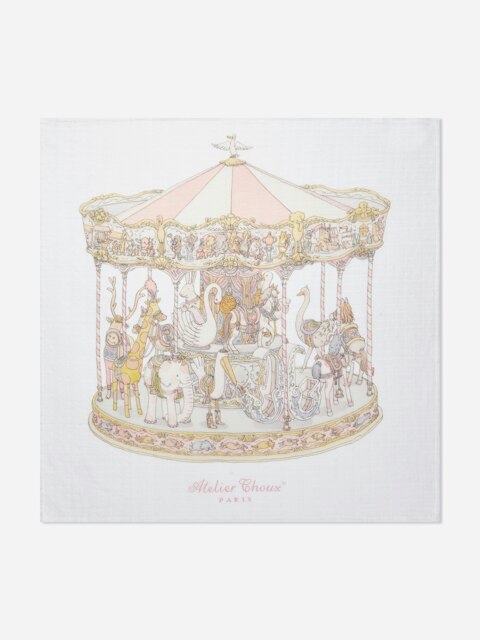 Rackhams Baby Girls Carousel Swaddle in Pink (100cm) - Pink - One size - image 1