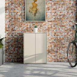 Rackhams Alice Springs Shoe Cabinet with 2 Doors Push-to-Open in Sand - Matt - Standard - Sand - thumbnail 1
