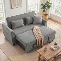 Rackhams Sofa Bed, 4-in-1 Convertible Pull Out Sleeper Sofa - Grey