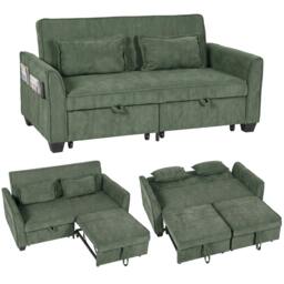 Rackhams Sofa Bed, 4-in-1 Convertible Pull Out Sleeper Sofa - Grey - thumbnail 3
