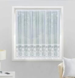 "Rackhams Heavy Base Lace Net Curtain Cut Panel Ideal for Bathrooms, Kitchens and Living Rooms - White - 36"" (91cm) - 79"" (200cm)"
