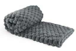 Rackhams Lush Faux Rabbit Fur Throw - Charcoal - 127x152cm - thumbnail 2