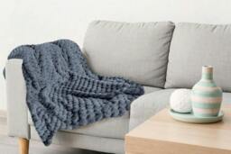Rackhams Lush Faux Rabbit Fur Throw - Charcoal - 127x152cm - thumbnail 5