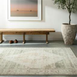Rackhams Becki Owens Luca-Vintage Blue Brown Green Traditional Vintage Boho Rug - 120 x 170 cm - thumbnail 6