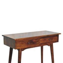 Rackhams Solid Wood Chestnut Hallway 2 Drawer Console Table - thumbnail 5