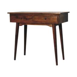 Rackhams Solid Wood Chestnut Hallway 2 Drawer Console Table