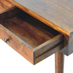 Rackhams Solid Wood Chestnut Hallway 2 Drawer Console Table - thumbnail 6