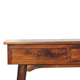 Rackhams Solid Wood Chestnut Hallway 2 Drawer Console Table - thumbnail 3