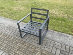 Rackhams Aluminium Outdoor Garden Chair for Balcony, Terrace, Swimming Pool - Dark Grey - thumbnail 3