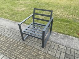 Rackhams Aluminium Outdoor Garden Chair for Balcony, Terrace, Swimming Pool - Dark Grey - thumbnail 2