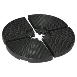 Rackhams 4PCs Parasol Bases Umbrella Weights w/ Handles for Garden Patio, Black - thumbnail 2