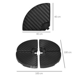 Rackhams 4PCs Parasol Bases Umbrella Weights w/ Handles for Garden Patio, Black - thumbnail 6