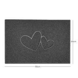 "Rackhams ""Double Heart"" Embossed Loofah Textured Spaghetti Doormat - Brown - 90cm x 60cm - Yes (Suitable for Indoors)" - thumbnail 5
