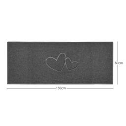 "Rackhams ""Double Heart"" Embossed Loofah Textured Spaghetti Doormat - Brown - 90cm x 60cm - Yes (Suitable for Indoors)" - thumbnail 6