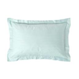Rackhams Silky 330 TC Egyptian Cotton Satin Stripe Oxford Pillowcase, Standard Size - Blue