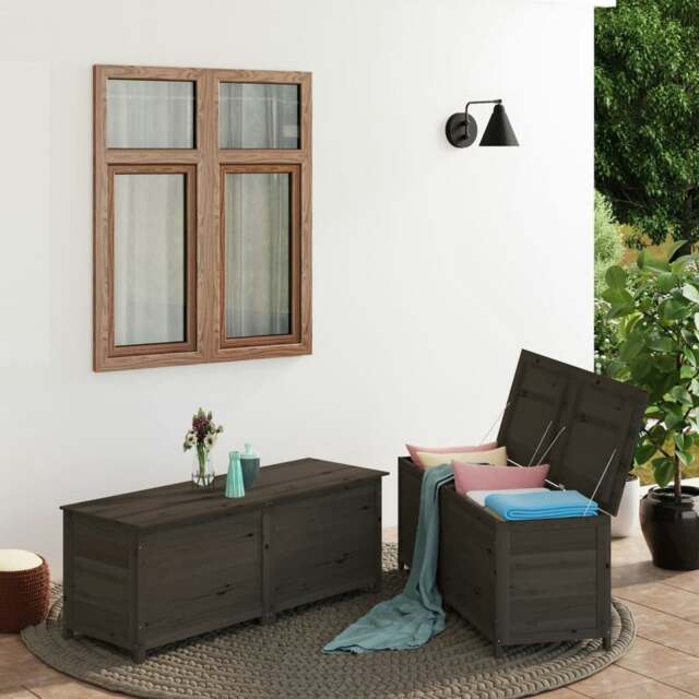 Rackhams Outdoor Cushion Box Anthracite 150x50x56 cm Solid Wood Fir