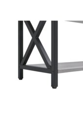 Rackhams 3 Tier Industrial Style Narrow Wooden Console Table with Drawers and Shelves - Grey - thumbnail 6