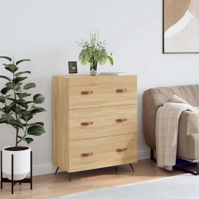 Rackhams Chest of Drawers Sonoma Oak 69.5x34x90 cm Engineered Wood